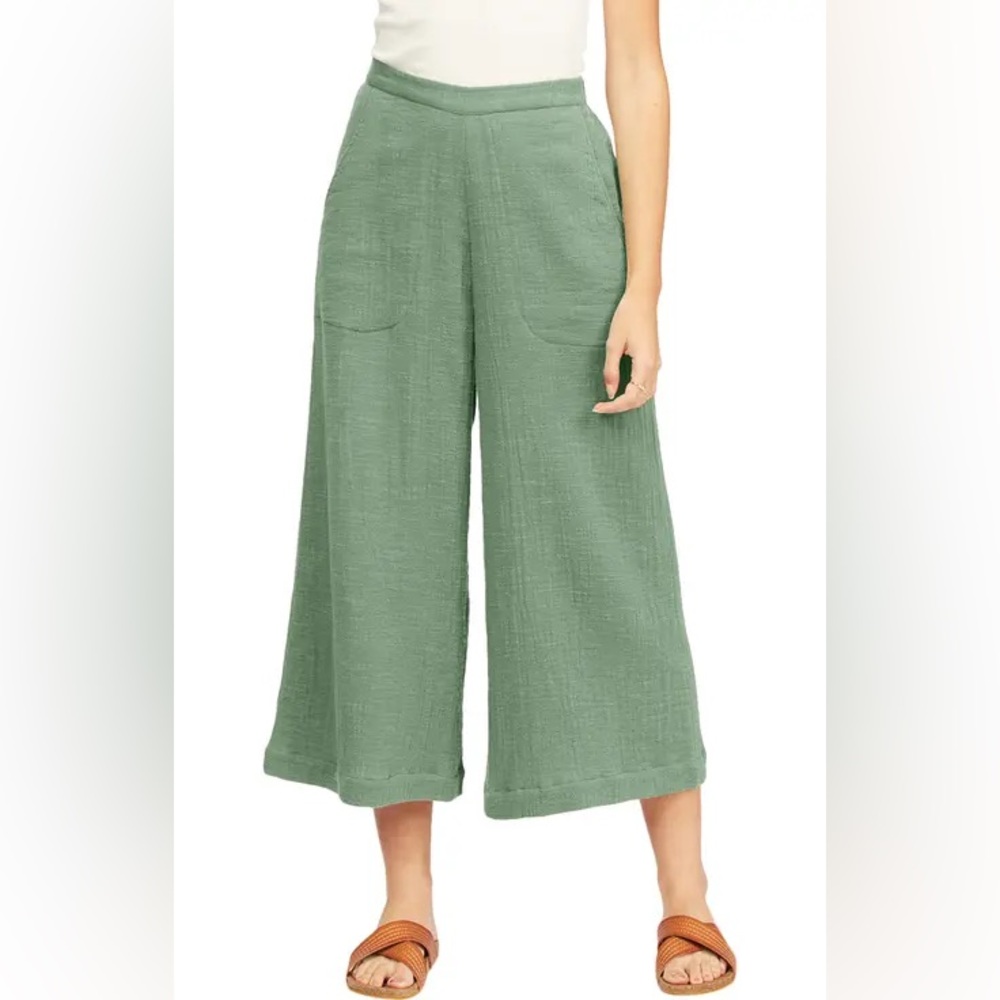 BILLABONG Sunset Beach Wide Leg Pants Women's Size M Safari Green